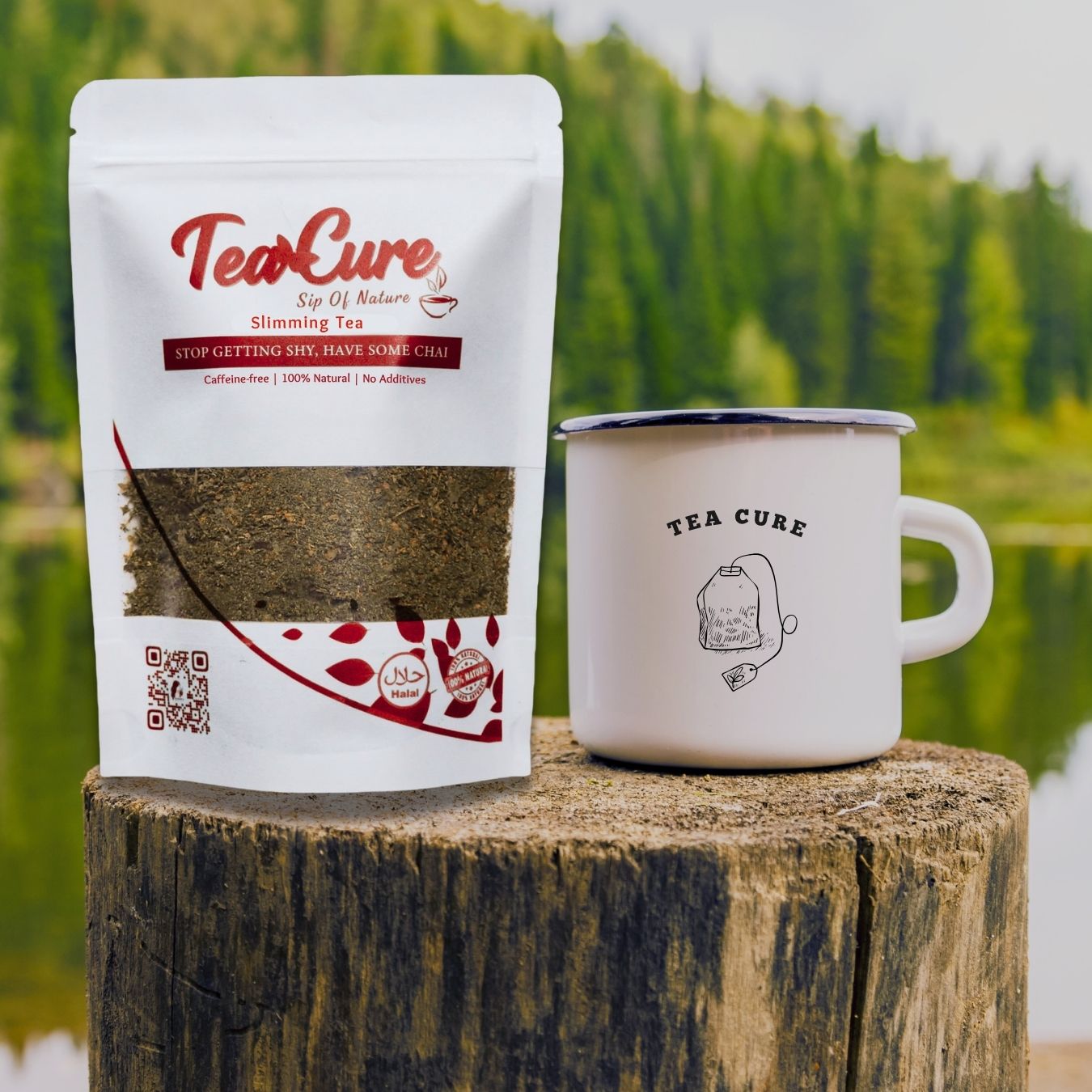 Slimming herbal tea pouch for natural weight loss with diet plan