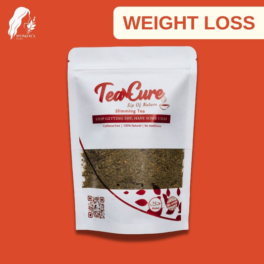Woman enjoying herbal slimming tea as part of her daily weight loss diet routine